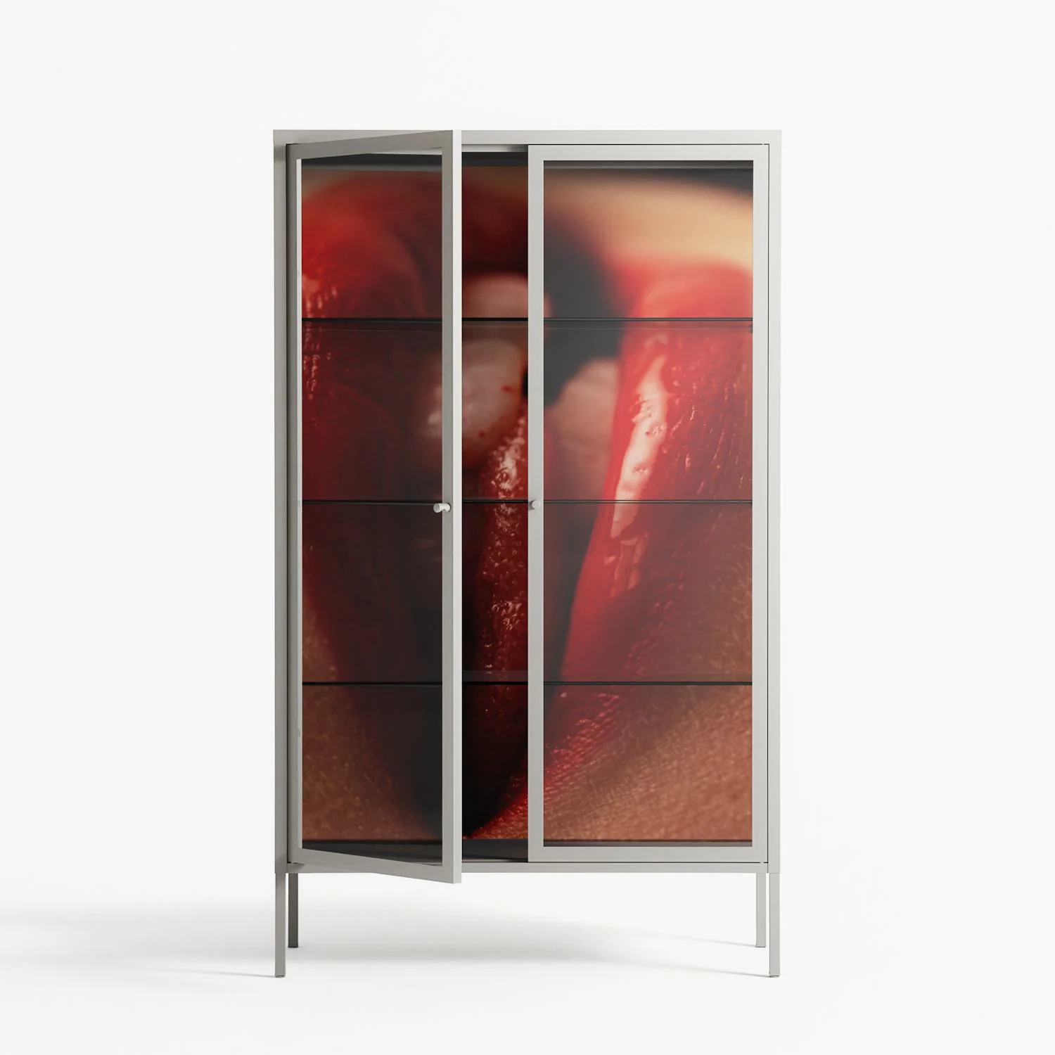 Red 2 - Cabinet - Nadia Ryder - Chalk - Clear glass - Image 2