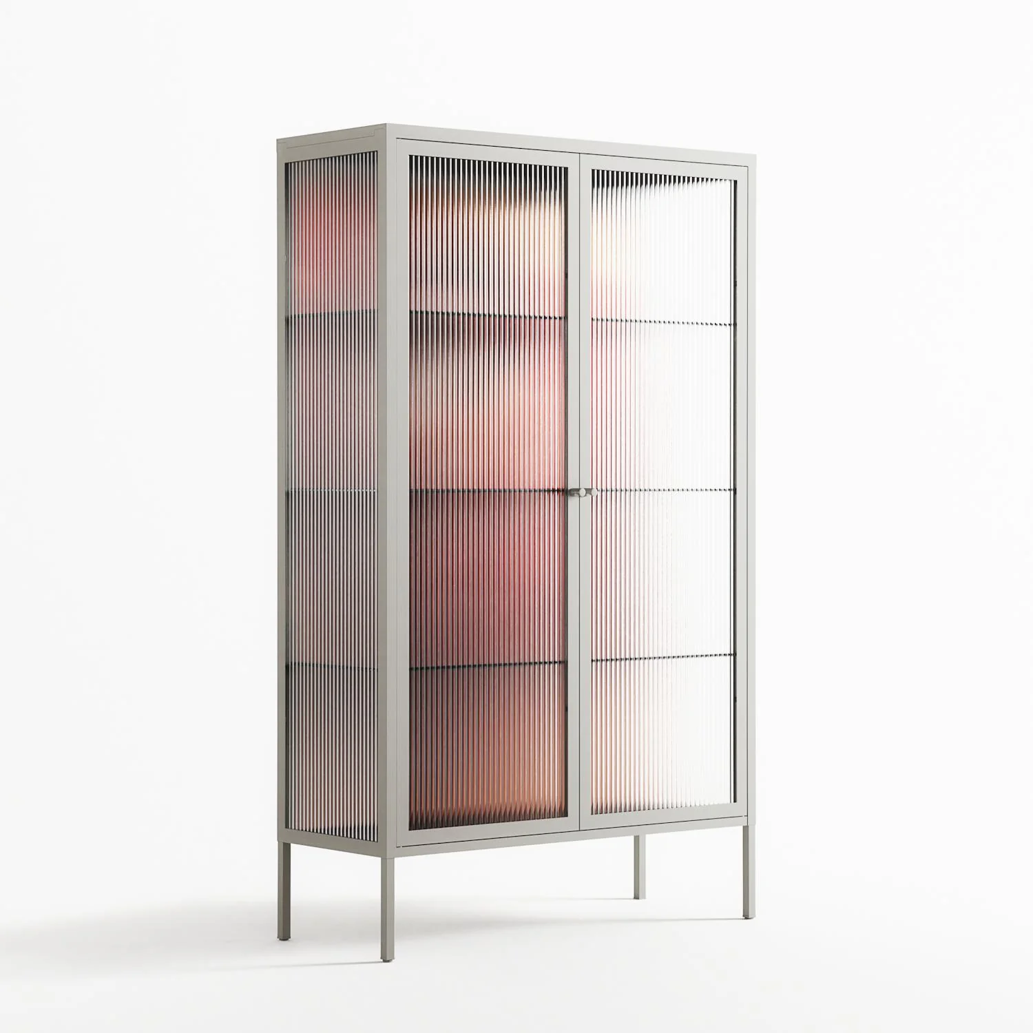 Red 2 - Cabinet - Nadia Ryder - Chalk - Reeded glass - Image 4