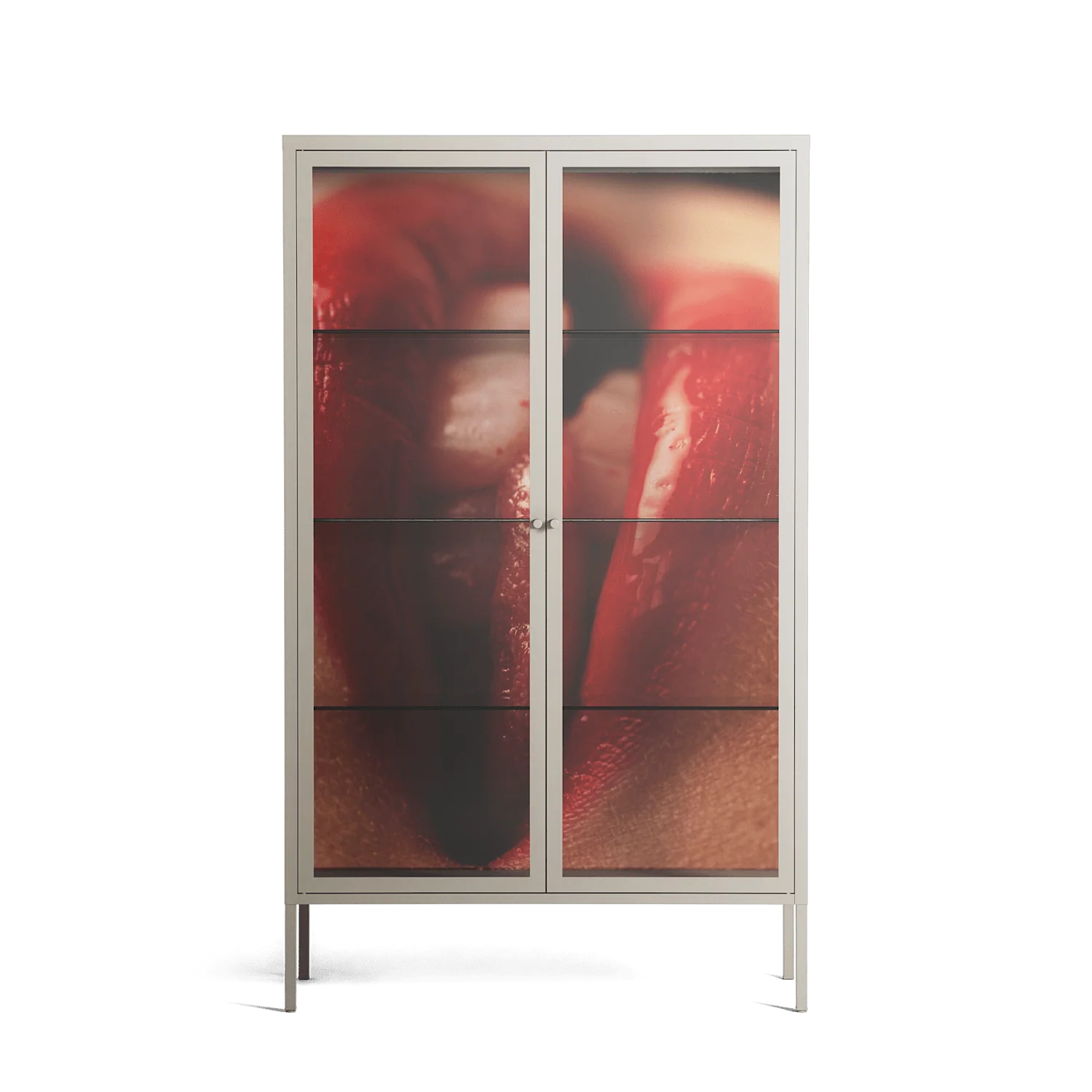 Red 2 - Cabinet - Nadia Ryder - Pebble - Clear glass