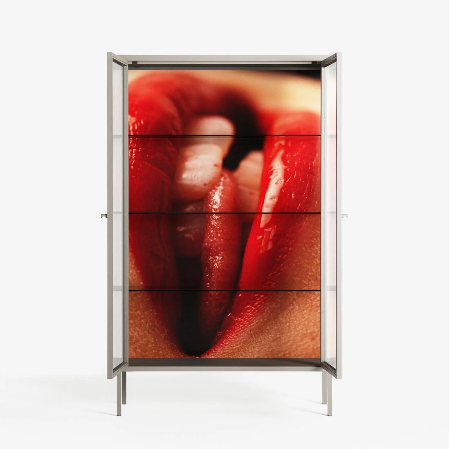 Red 2 - Cabinet - Nadia Ryder - Pebble - Reeded glass - Image 3