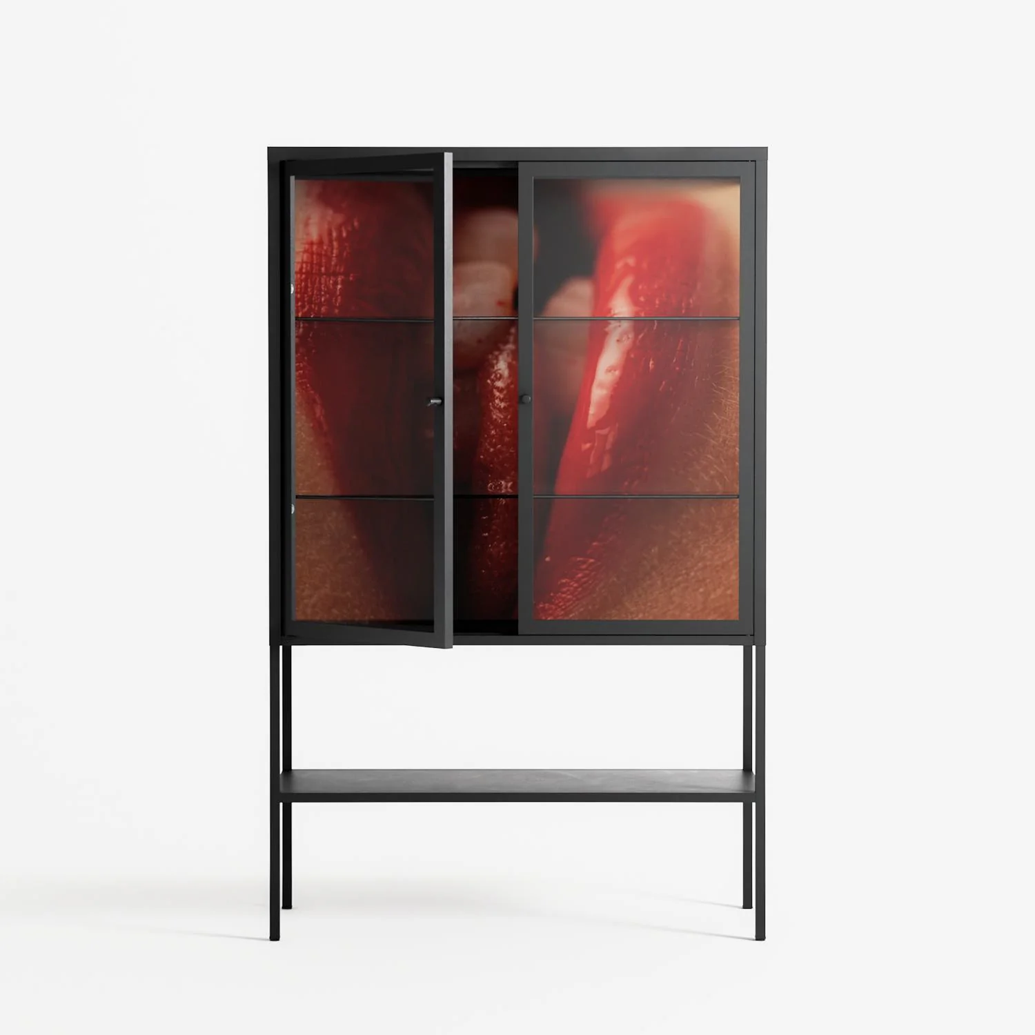 Red 2 - Loft Cabinet - Nadia Ryder - Antracite - Clear glass - Image 2