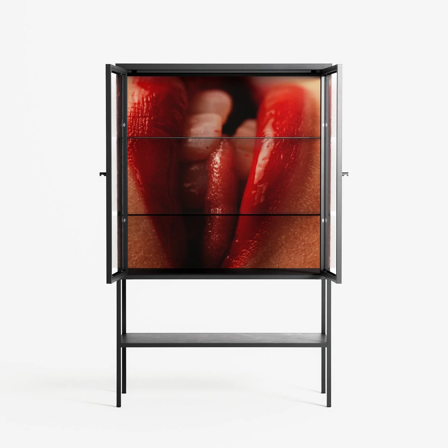 Red 2 - Loft Cabinet - Nadia Ryder - Antracite - Clear glass - Image 3