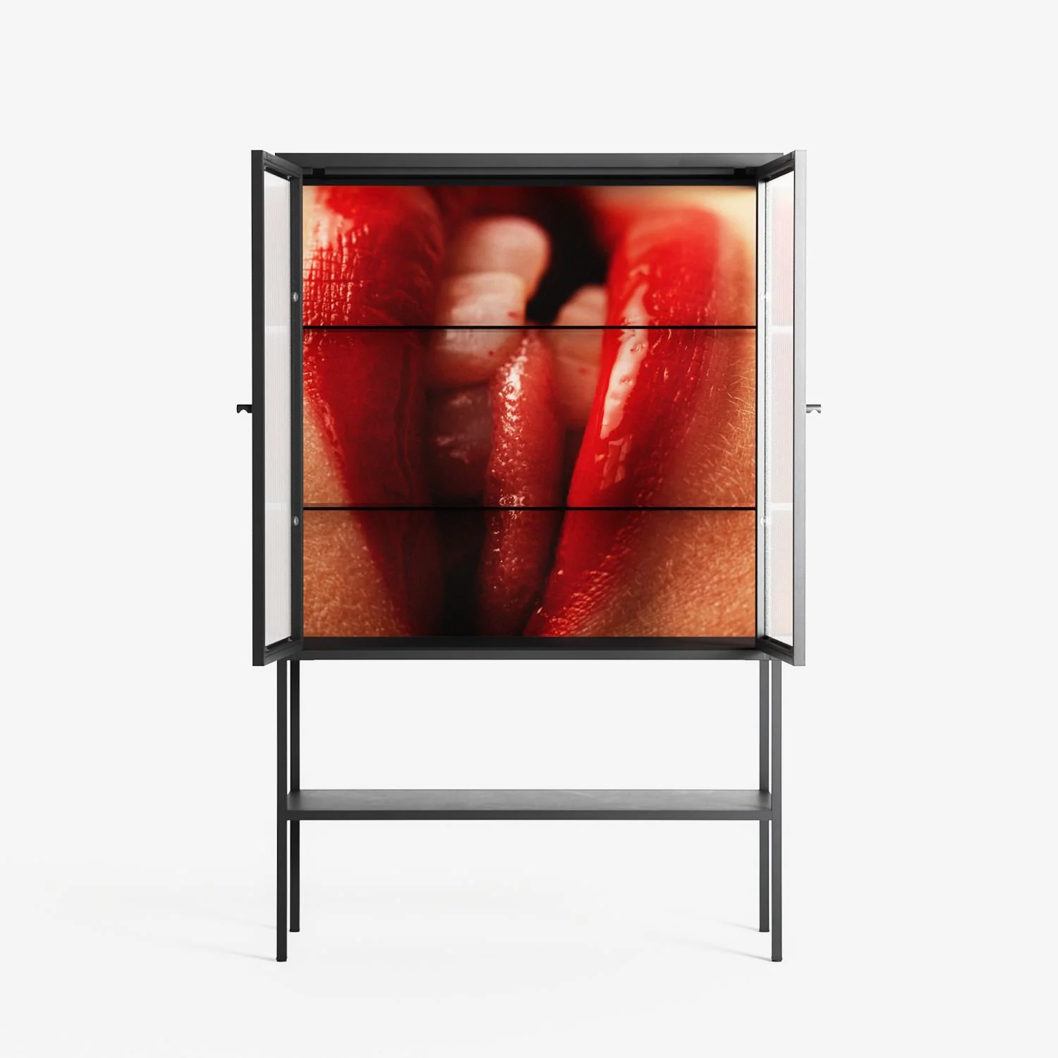 Red 2 - Loft Cabinet - Nadia Ryder - Antracite - Reeded glass - Image 3