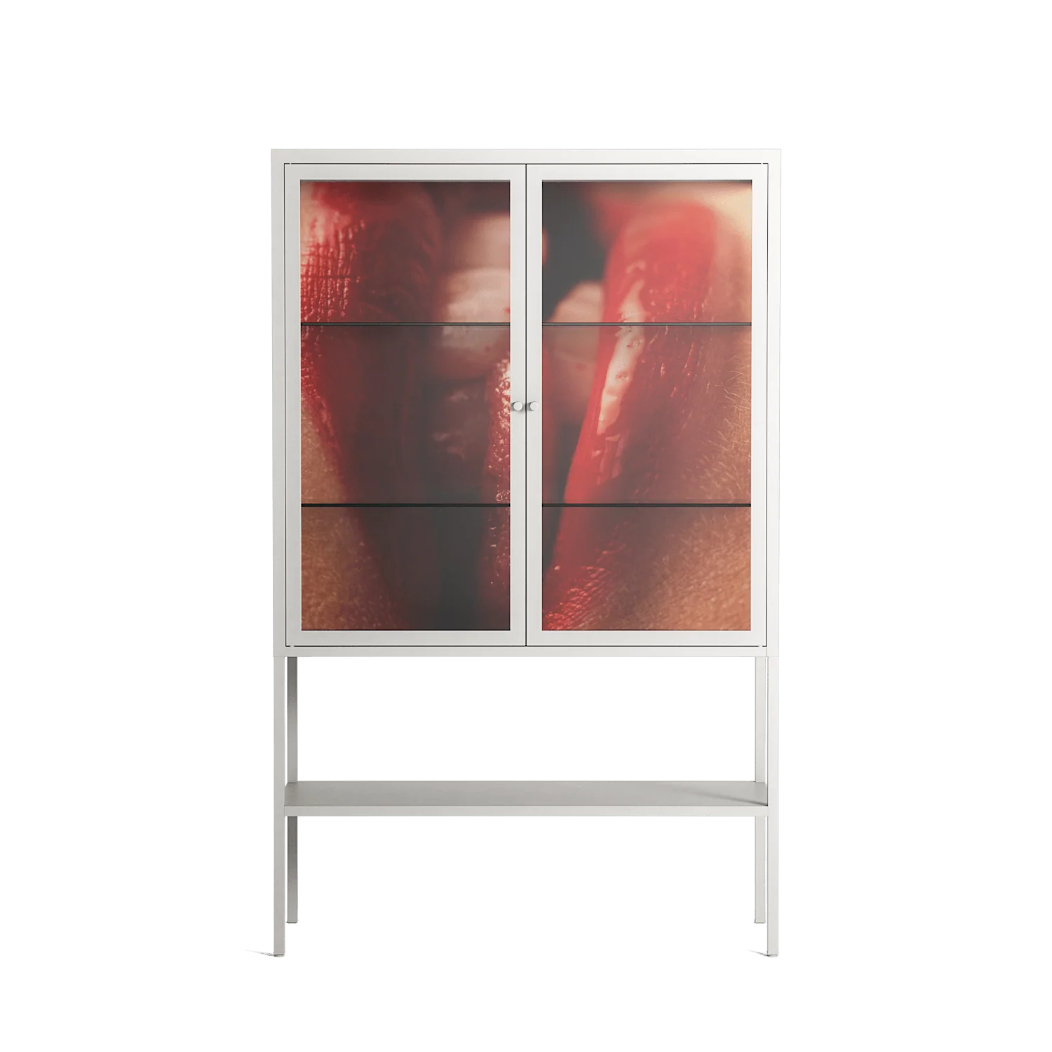 Red 2 - Loft Cabinet - Nadia Ryder - Chalk - Clear glass