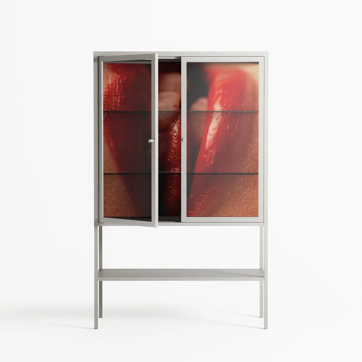 Red 2 - Loft Cabinet - Nadia Ryder - Chalk - Clear glass - Image 2