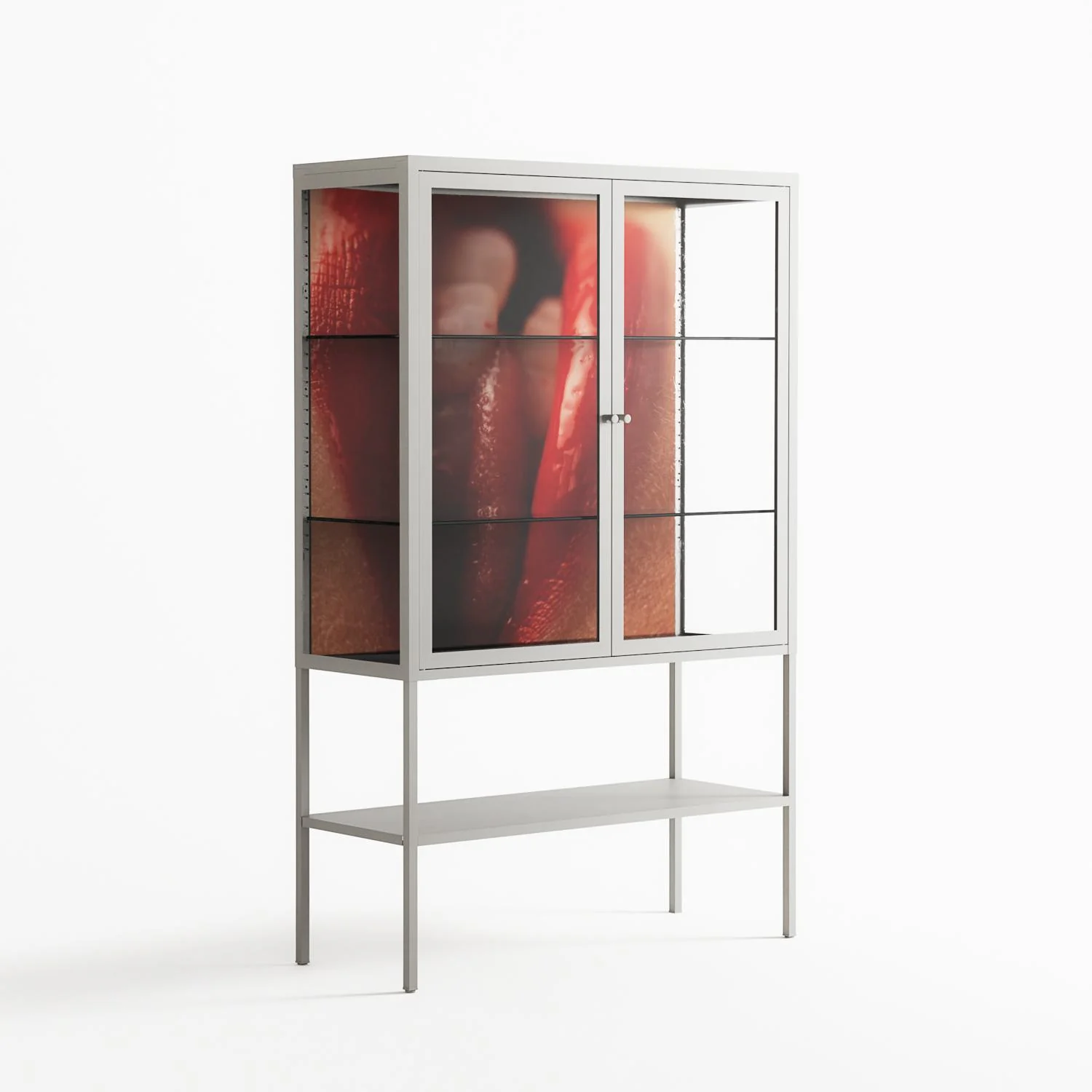 Red 2 - Loft Cabinet - Nadia Ryder - Chalk - Clear glass - Image 4