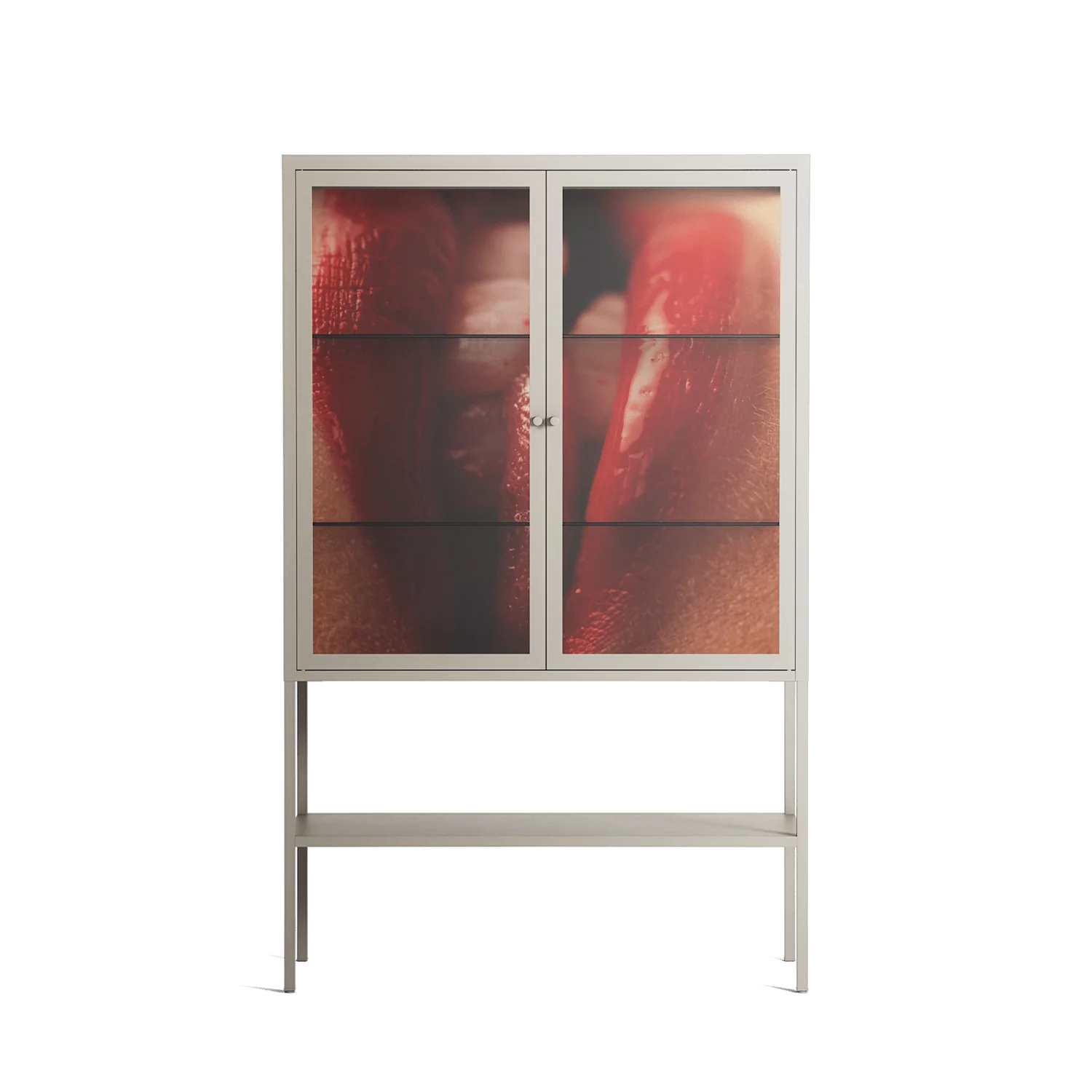 Red 2 - Loft Cabinet - Nadia Ryder - Pebble - Clear glass
