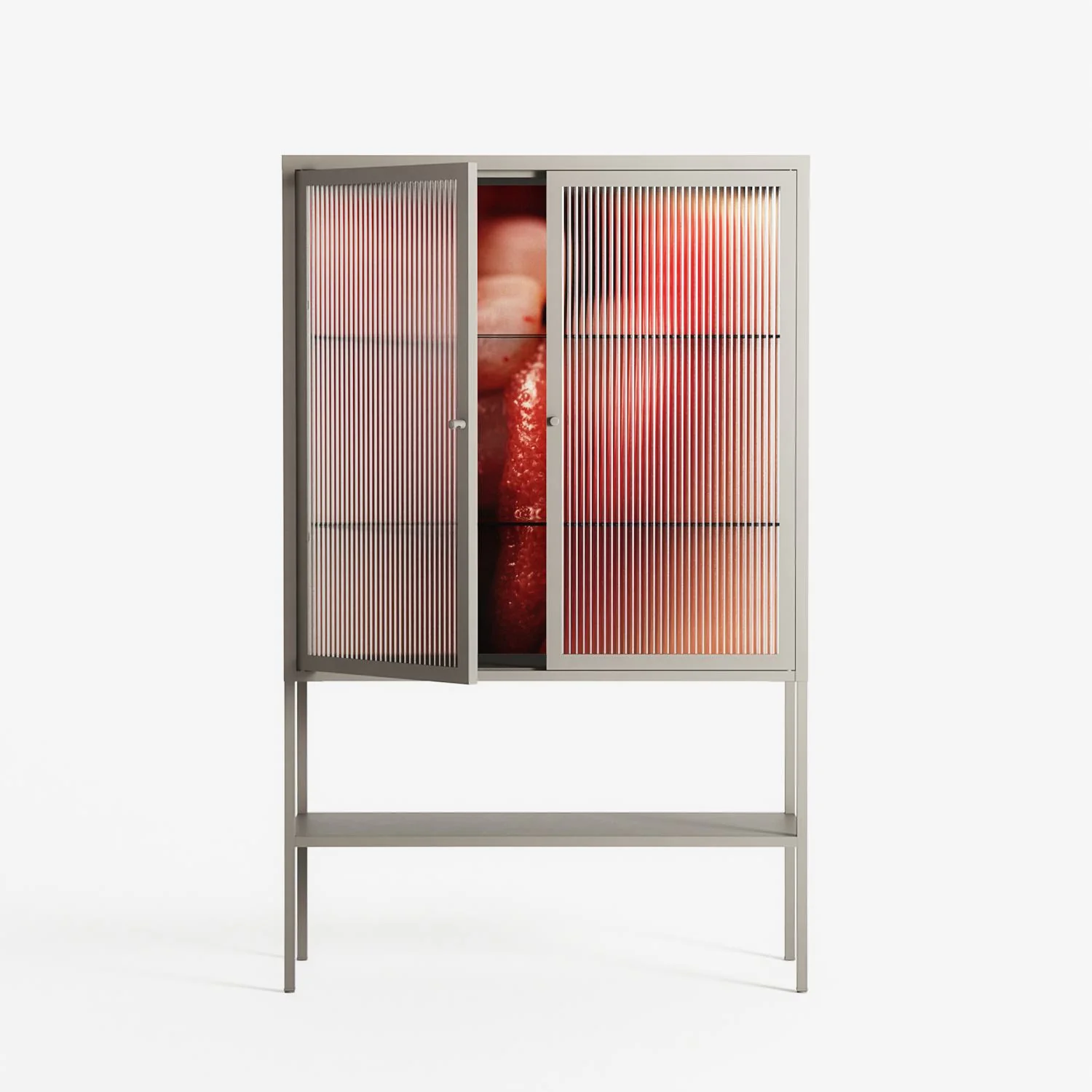 Red 2 - Loft Cabinet - Nadia Ryder - Pebble - Reeded glass - Image 2