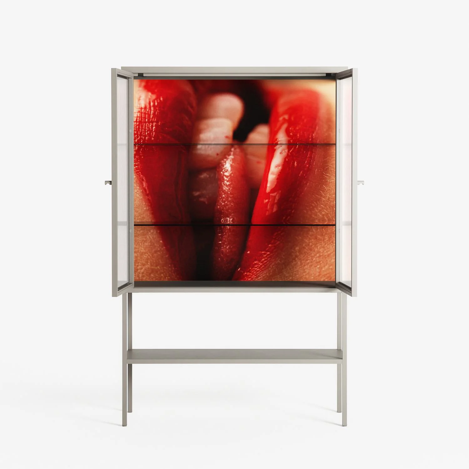Red 2 - Loft Cabinet - Nadia Ryder - Pebble - Reeded glass - Image 3