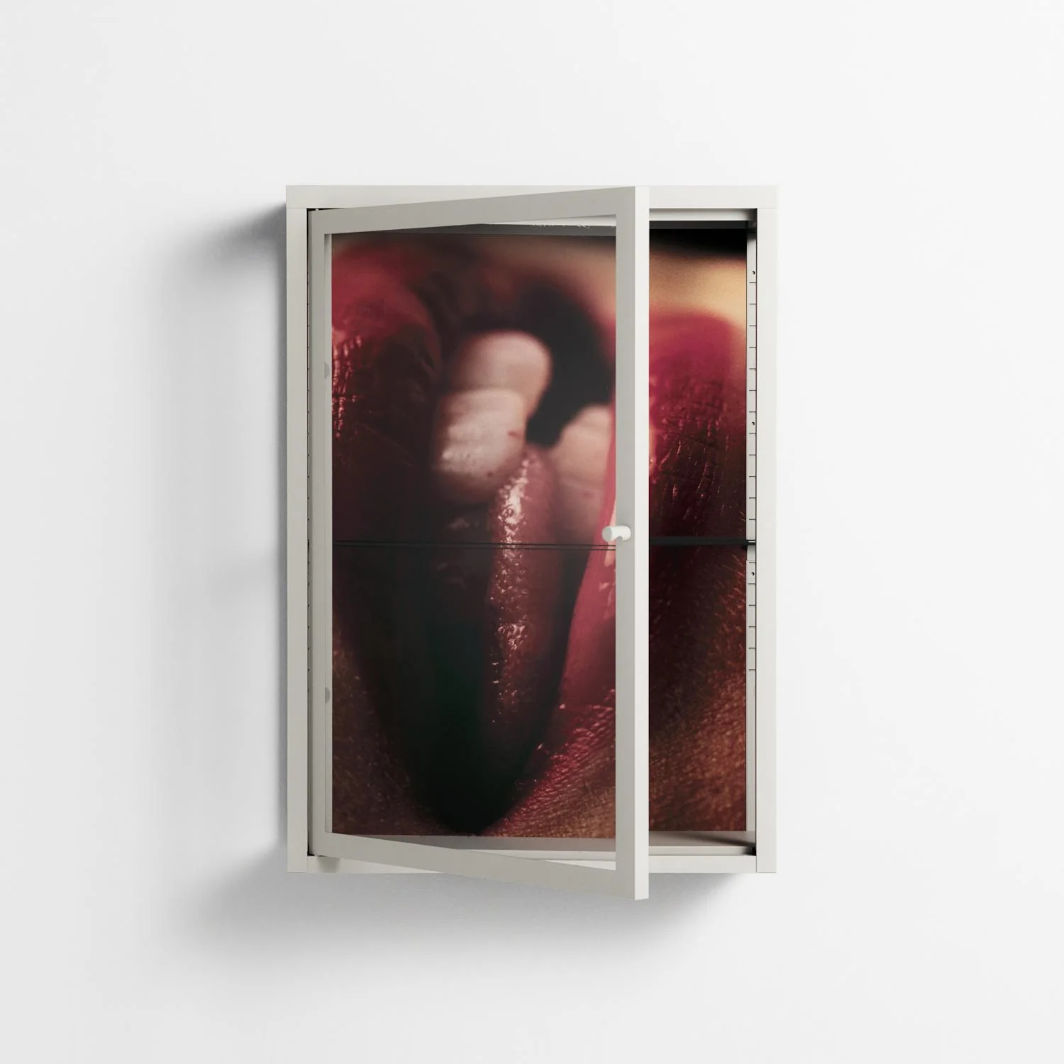 Red 2 - Wall Cabinet - Nadia Ryder - Chalk - Clear glass - Image 2