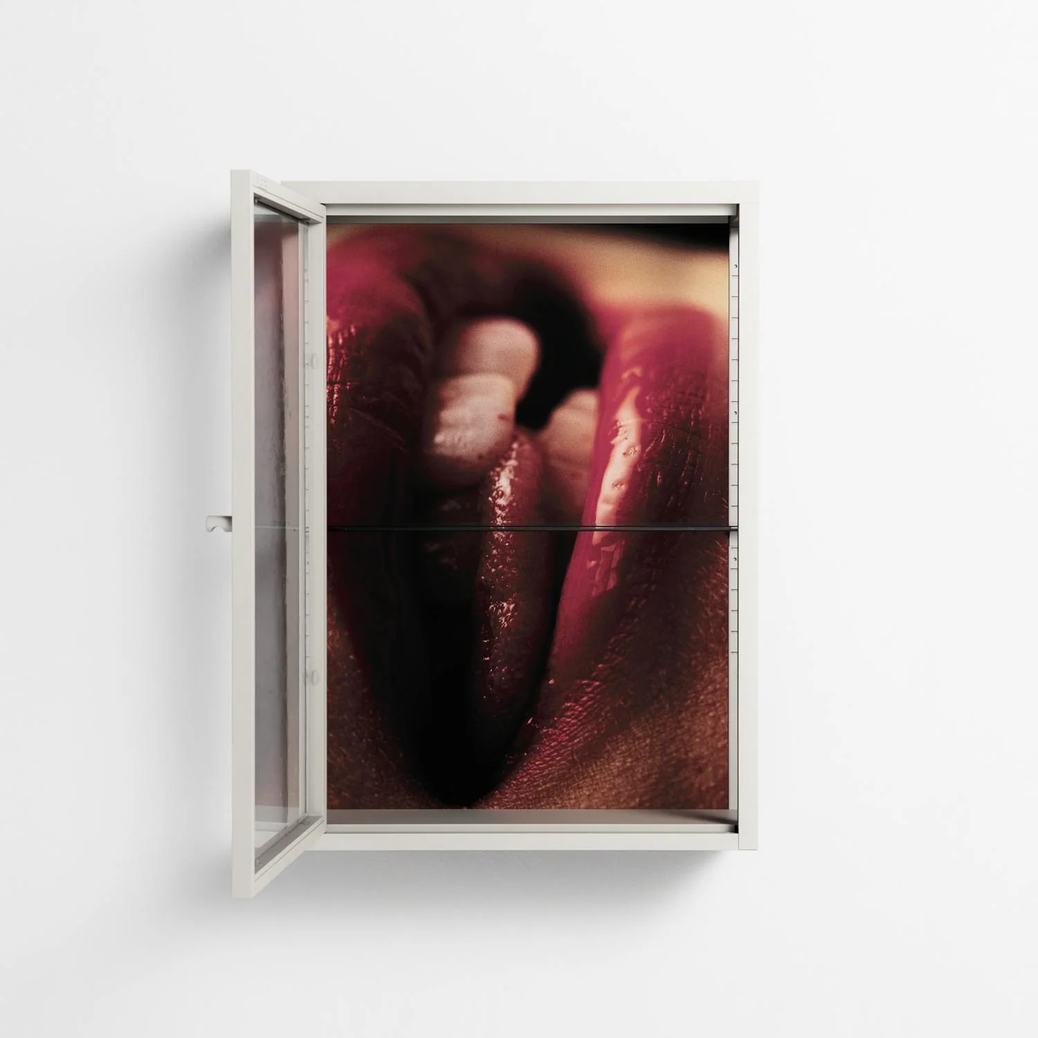 Red 2 - Wall Cabinet - Nadia Ryder - Chalk - Clear glass - Image 3