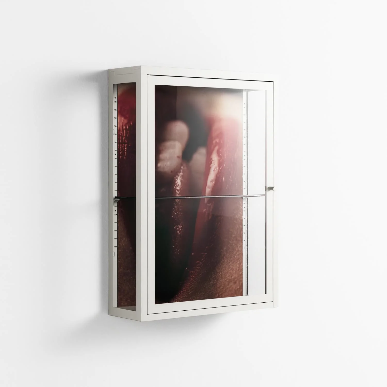 Red 2 - Wall Cabinet - Nadia Ryder - Chalk - Clear glass - Image 4