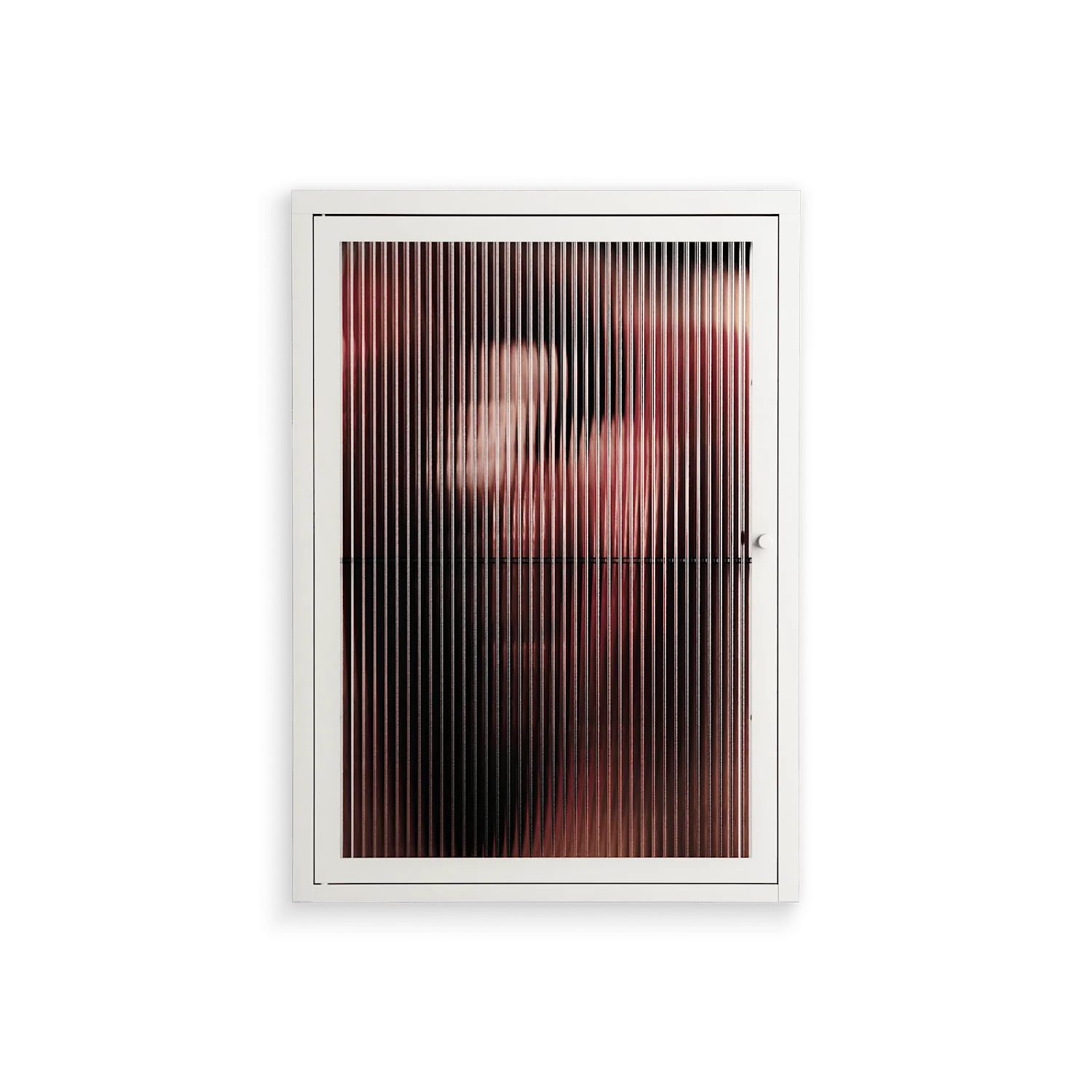 Red 2 - Wall Cabinet - Nadia Ryder - Chalk - Reeded glass