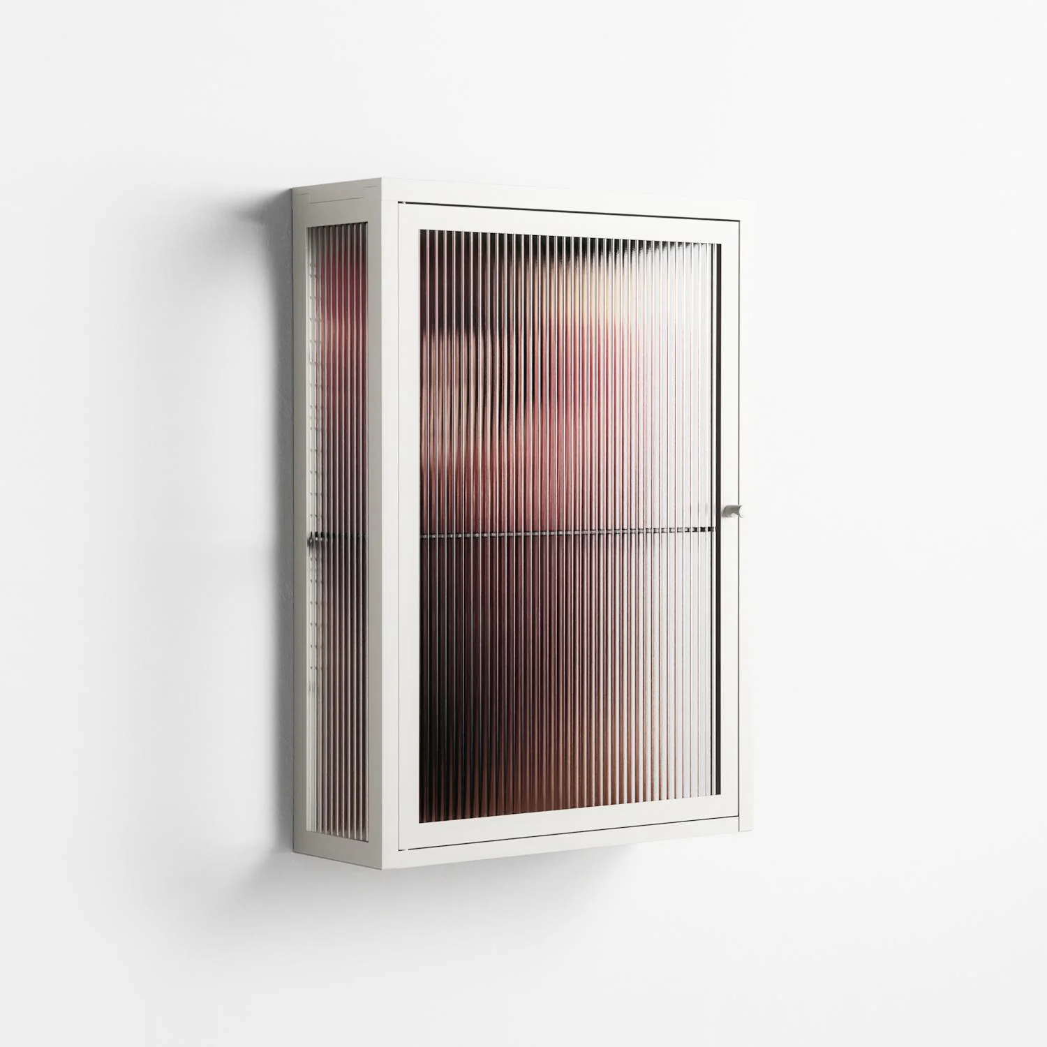 Red 2 - Wall Cabinet - Nadia Ryder - Chalk - Reeded glass - Image 4