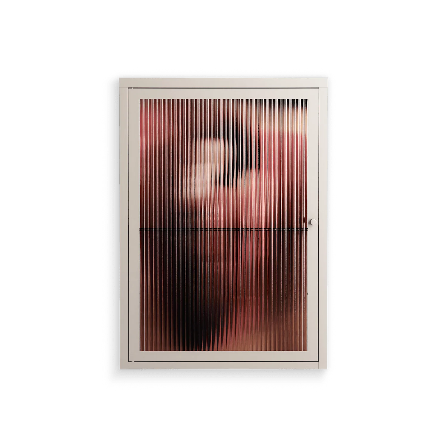Red 2 - Wall Cabinet - Nadia Ryder - Pebble - Reeded glass