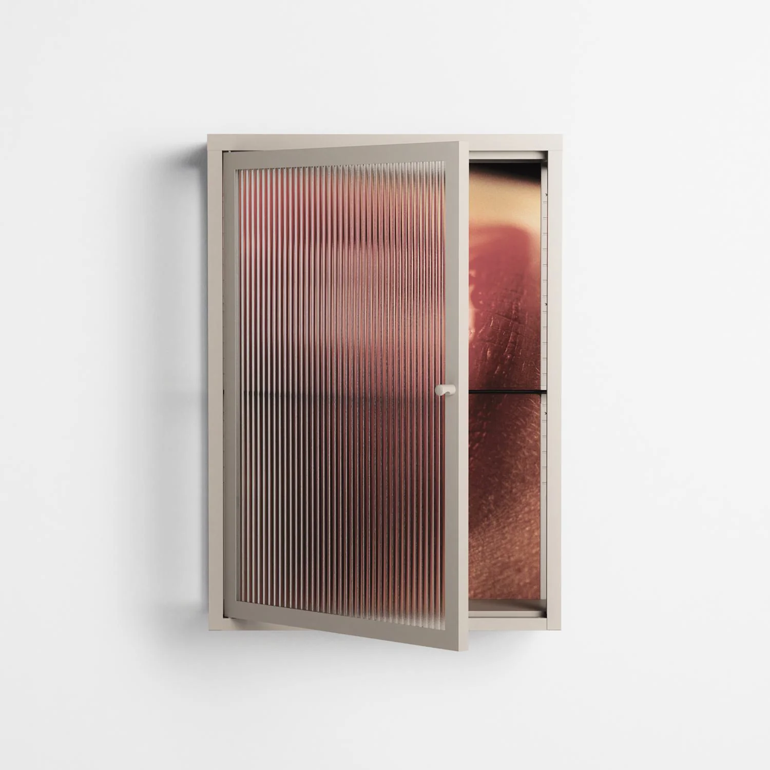 Red 2 - Wall Cabinet - Nadia Ryder - Pebble - Reeded glass - Image 2