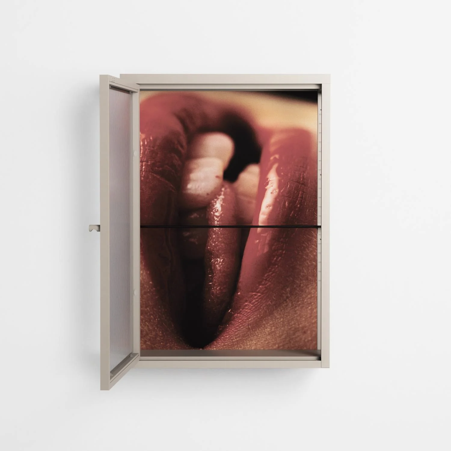 Red 2 - Wall Cabinet - Nadia Ryder - Pebble - Reeded glass - Image 3