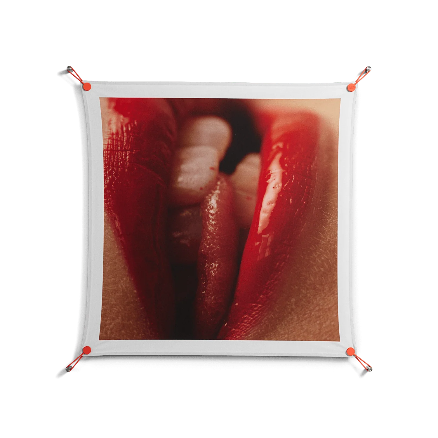 Red 2 - Work On Wall - Nadia Ryder - Orange - 90 x 90 cm