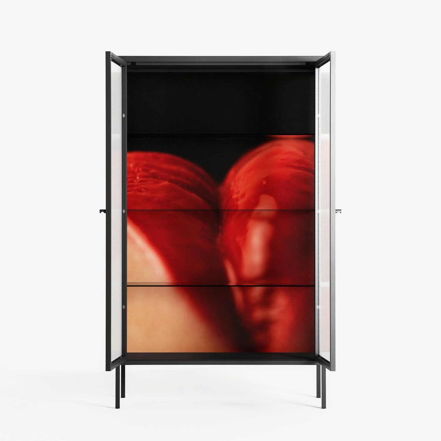 Red 3 - Cabinet - Nadia Ryder - Antracite - Reeded glass - Image 3