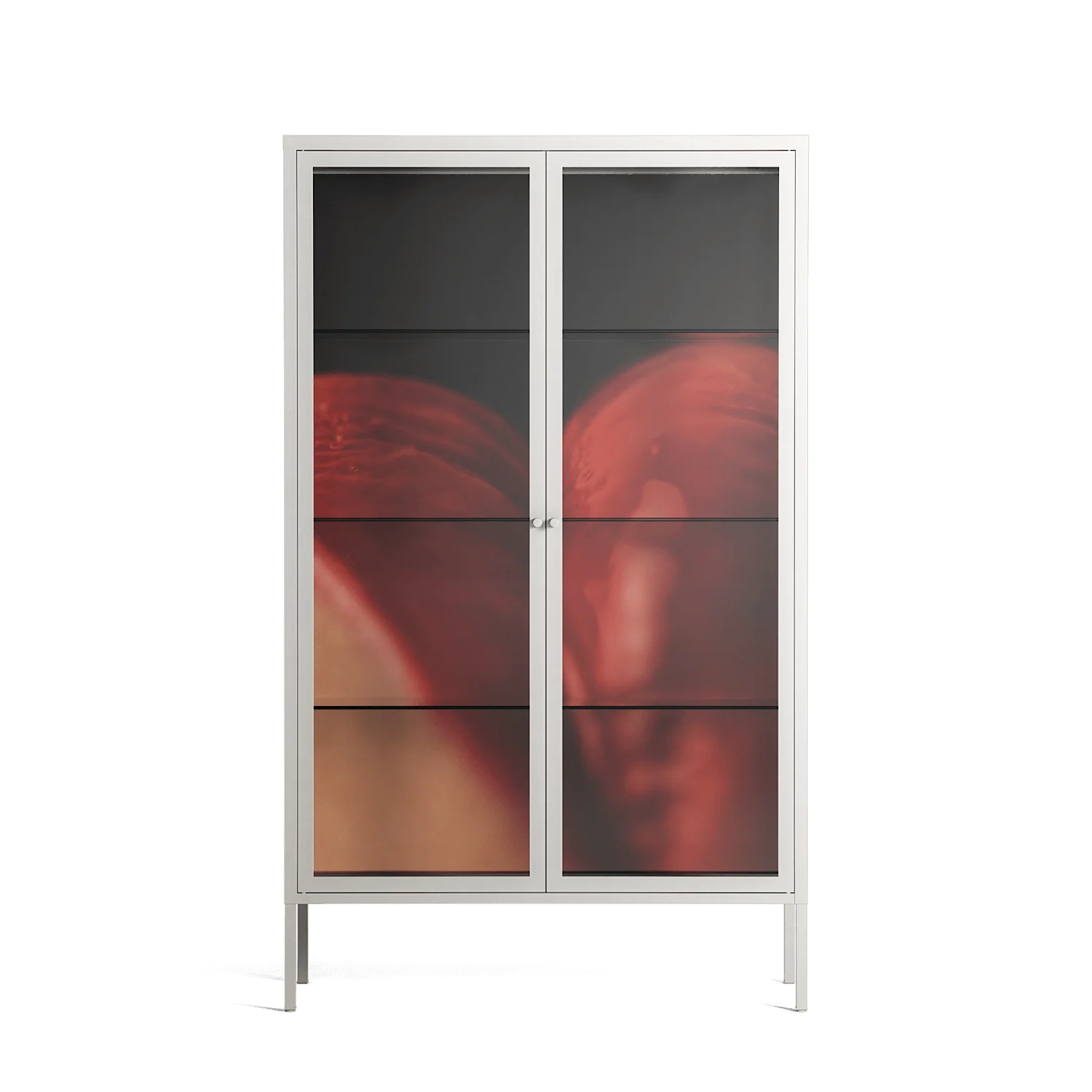 Red 3 - Cabinet - Nadia Ryder - Chalk - Clear glass