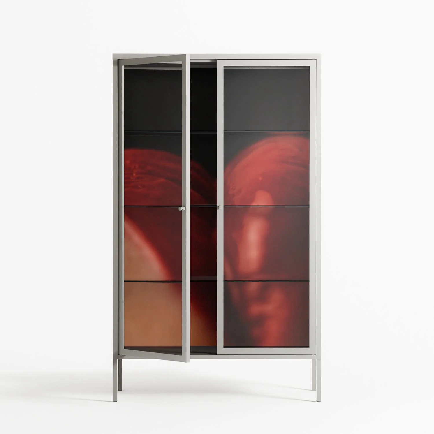 Red 3 - Cabinet - Nadia Ryder - Chalk - Clear glass - Image 2