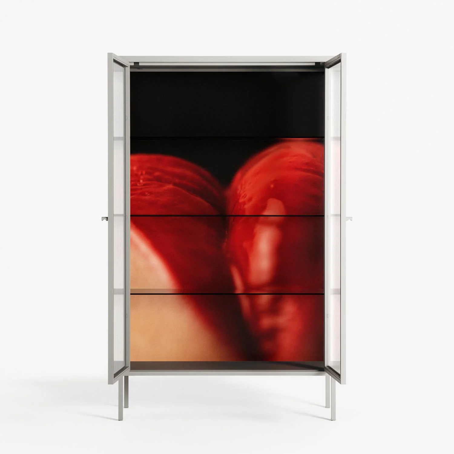 Red 3 - Cabinet - Nadia Ryder - Chalk - Reeded glass - Image 3