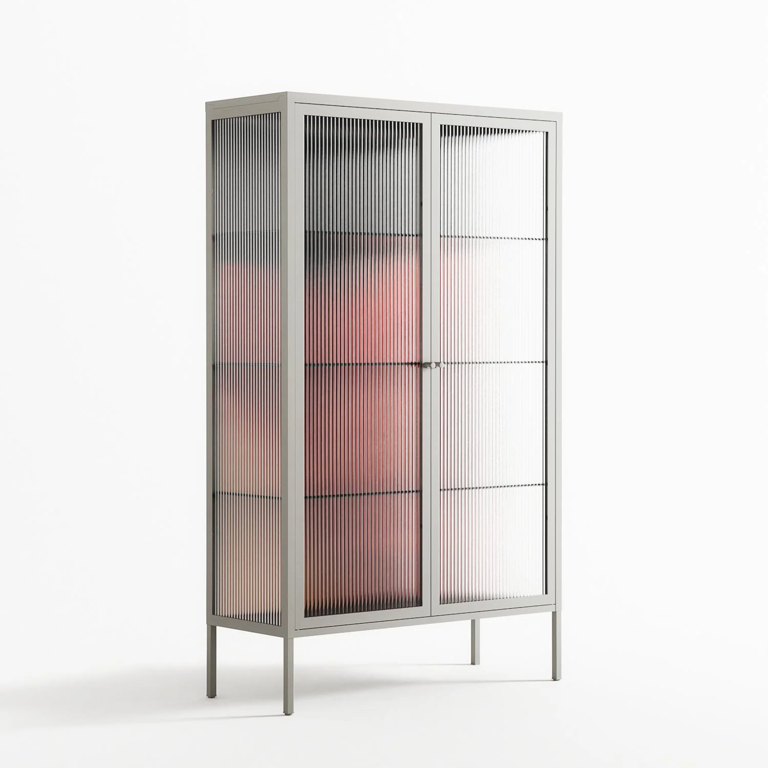 Red 3 - Cabinet - Nadia Ryder - Chalk - Reeded glass - Image 4