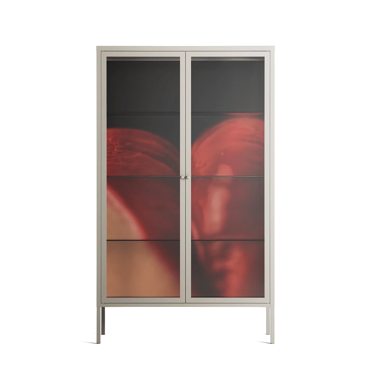 Red 3 - Cabinet - Nadia Ryder - Pebble - Clear glass