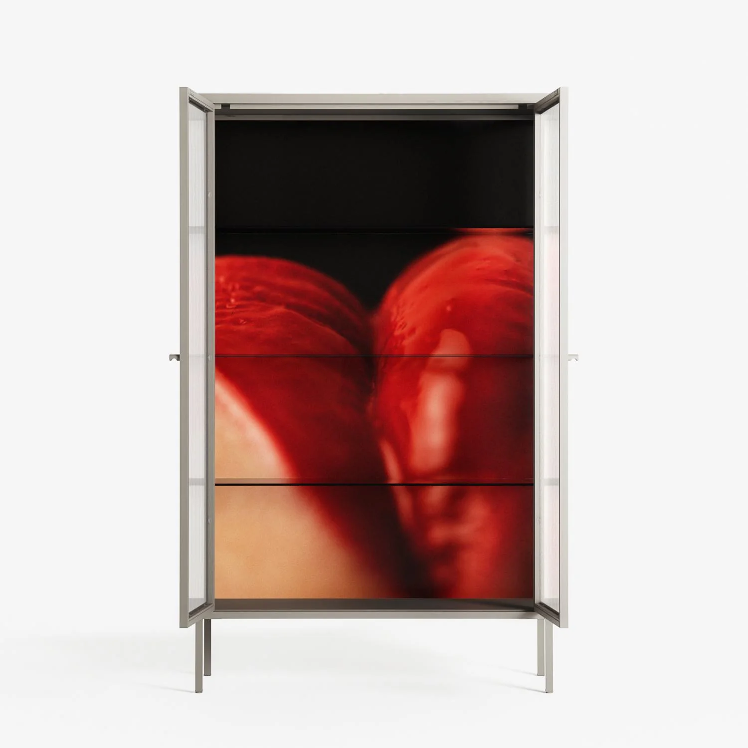 Red 3 - Cabinet - Nadia Ryder - Pebble - Reeded glass - Image 3