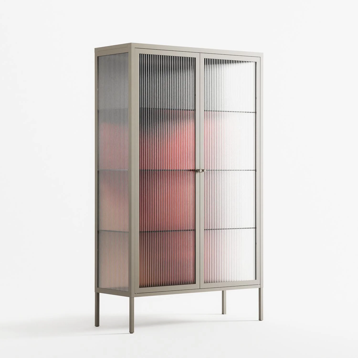 Red 3 - Cabinet - Nadia Ryder - Pebble - Reeded glass - Image 4