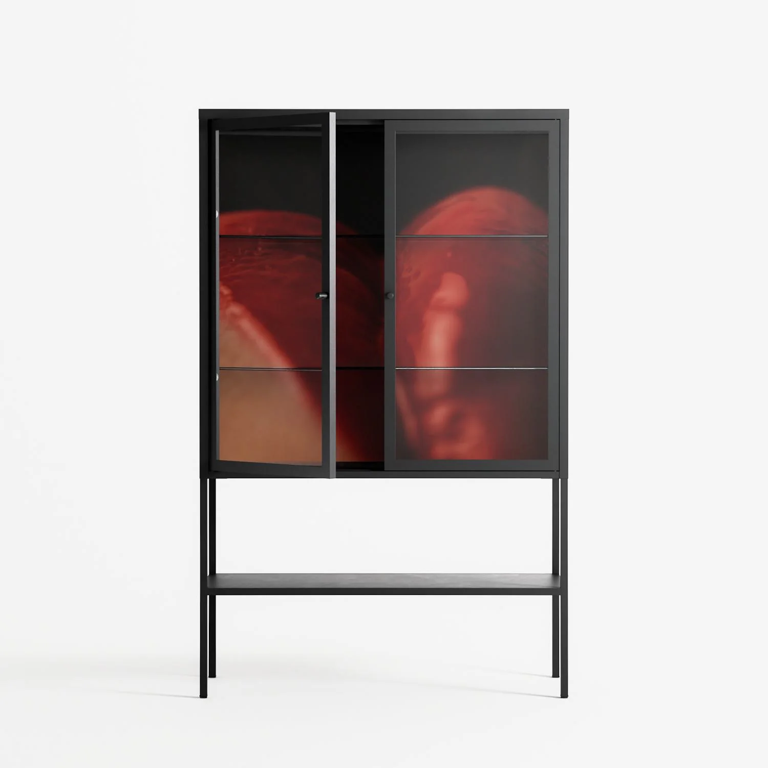 Red 3 - Loft Cabinet - Nadia Ryder - Antracite - Clear glass - Image 2