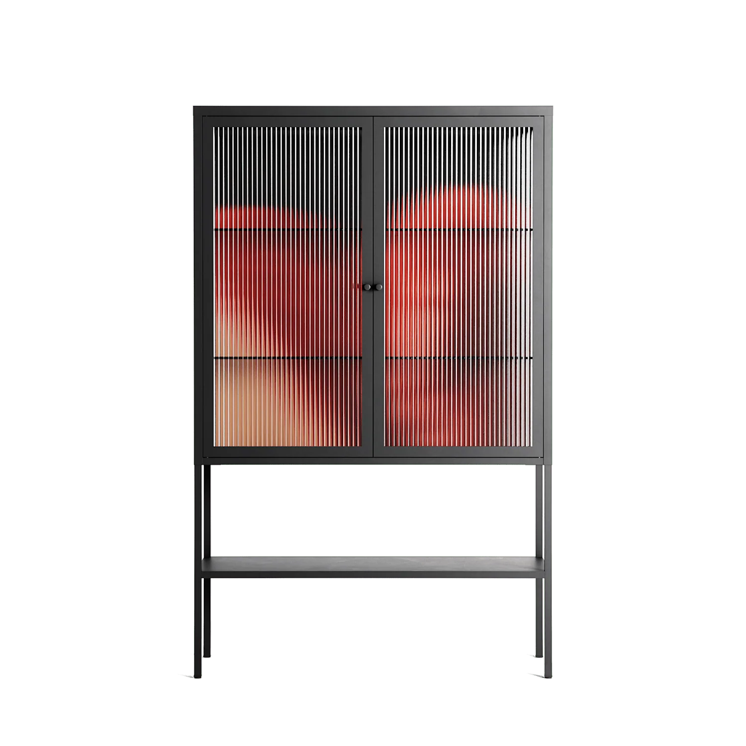 Red 3 - Loft Cabinet - Nadia Ryder - Antracite - Reeded glass