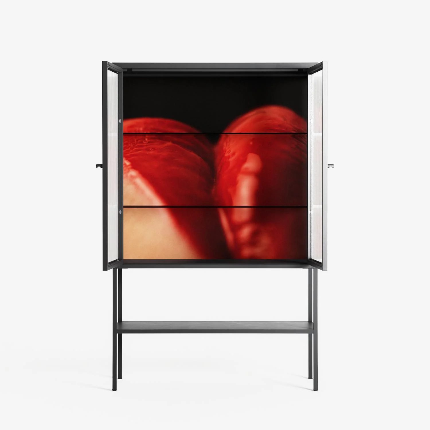 Red 3 - Loft Cabinet - Nadia Ryder - Antracite - Reeded glass - Image 3