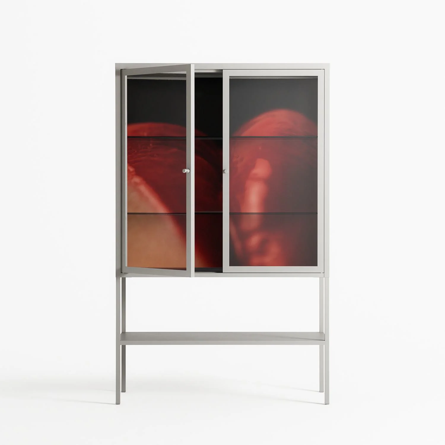 Red 3 - Loft Cabinet - Nadia Ryder - Chalk - Clear glass - Image 2