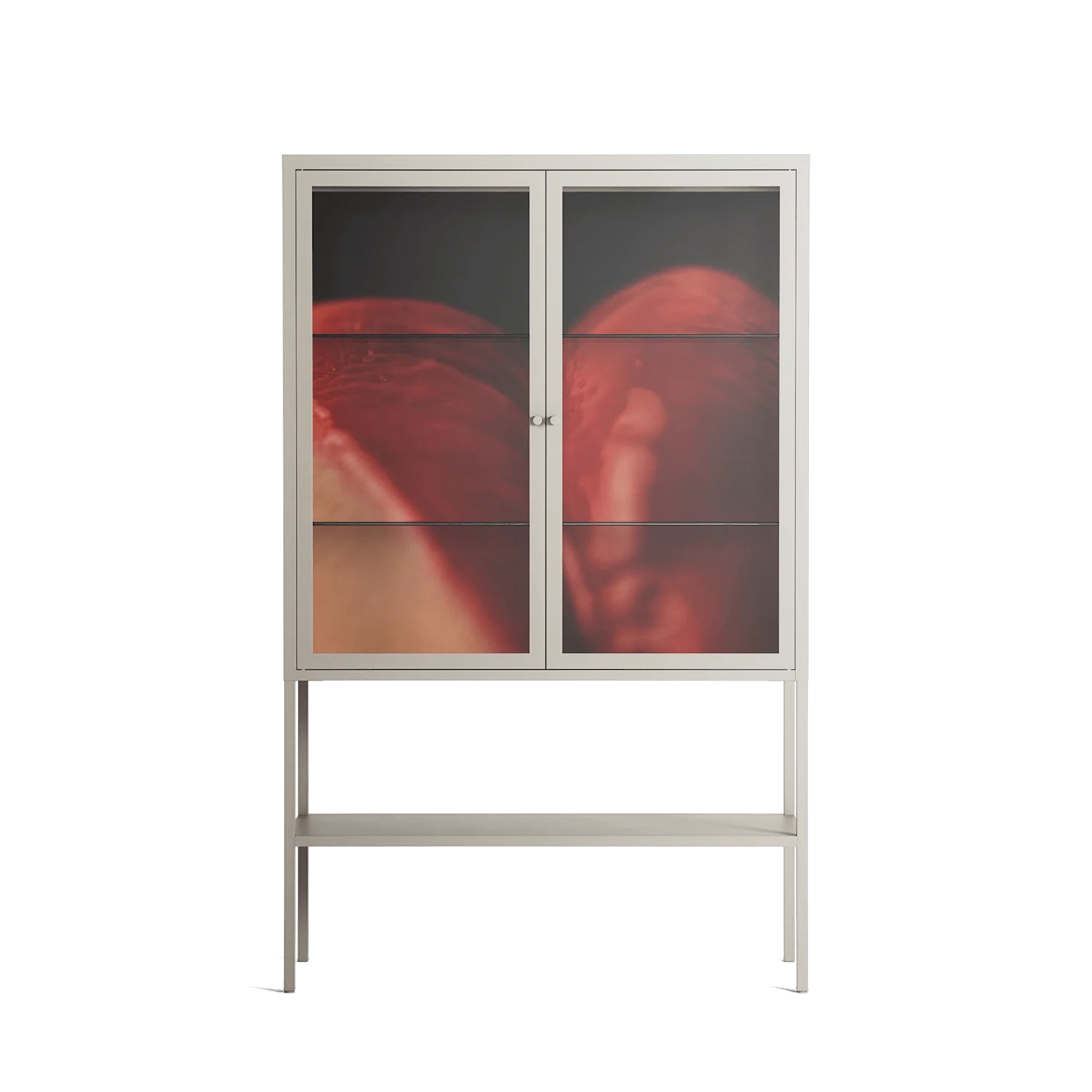 Red 3 - Loft Cabinet - Nadia Ryder - Pebble - Clear glass