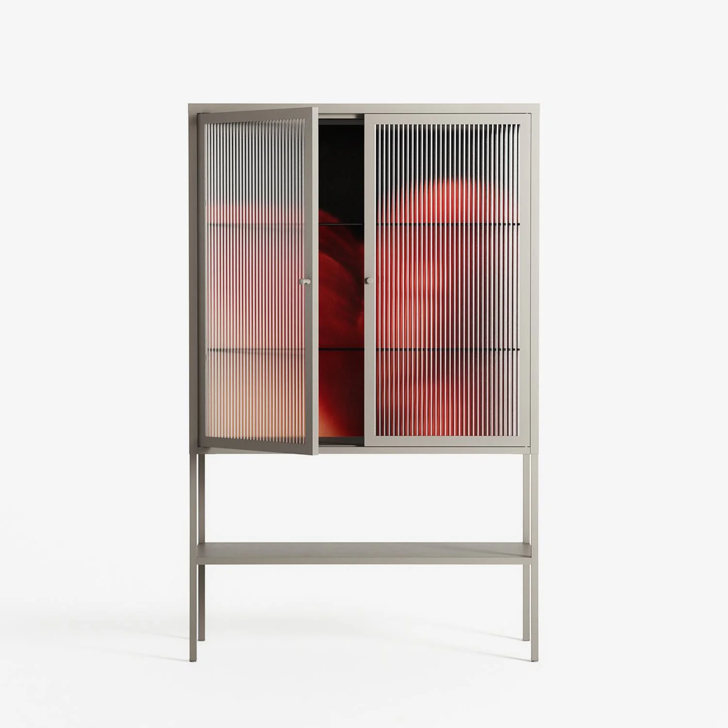 Red 3 - Loft Cabinet - Nadia Ryder - Pebble - Reeded glass - Image 2