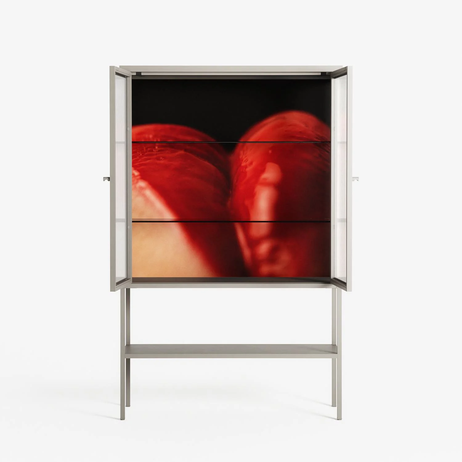 Red 3 - Loft Cabinet - Nadia Ryder - Pebble - Reeded glass - Image 3