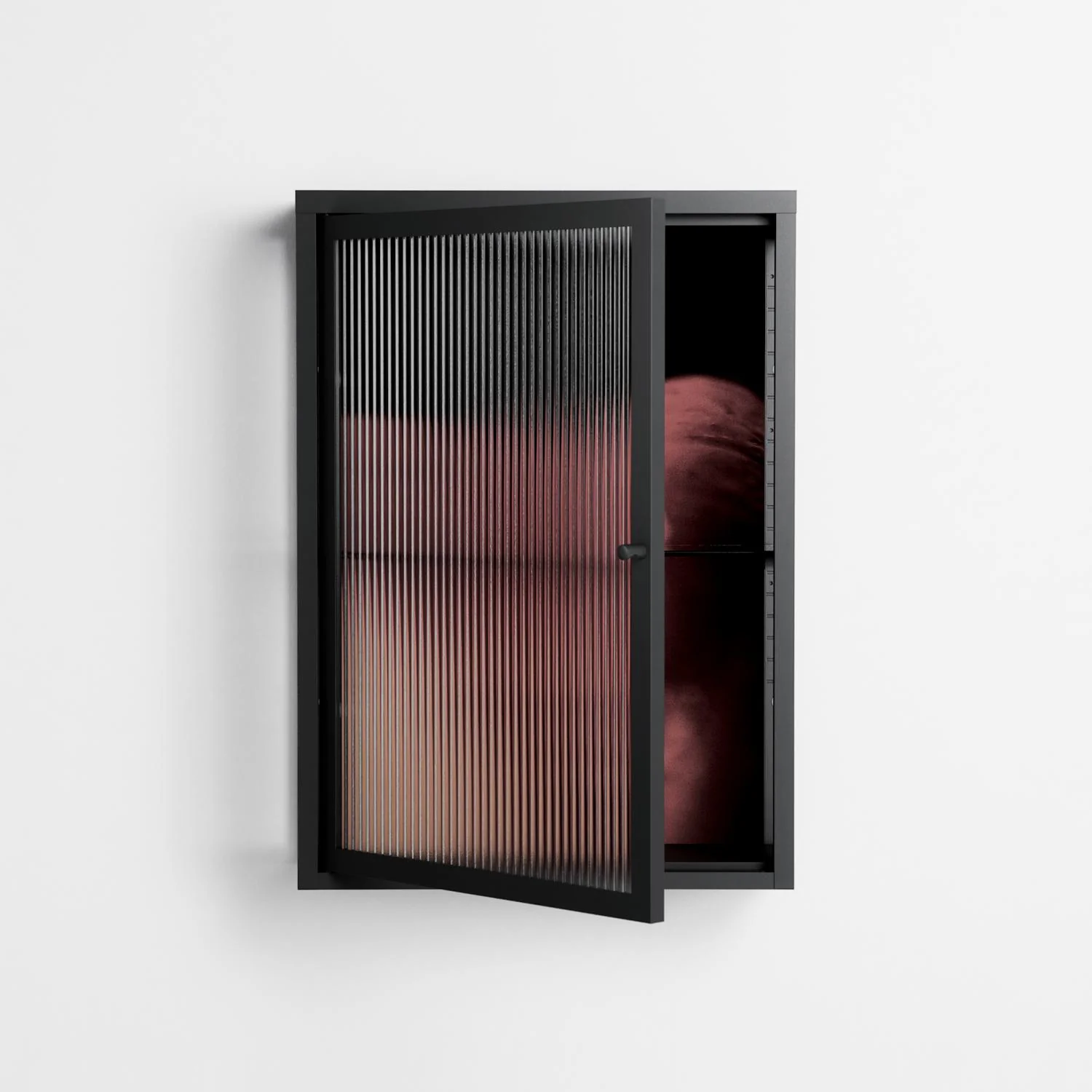 Red 3 - Wall Cabinet - Nadia Ryder - Antracite - Reeded glass - Image 2