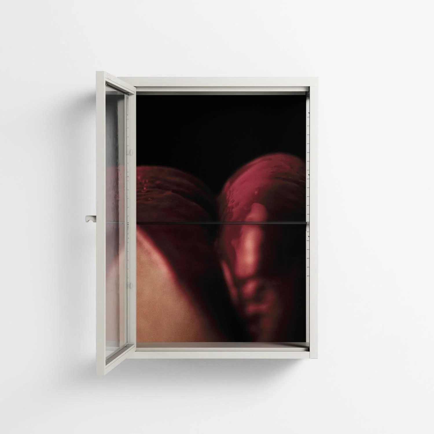 Red 3 - Wall Cabinet - Nadia Ryder - Chalk - Clear glass - Image 3
