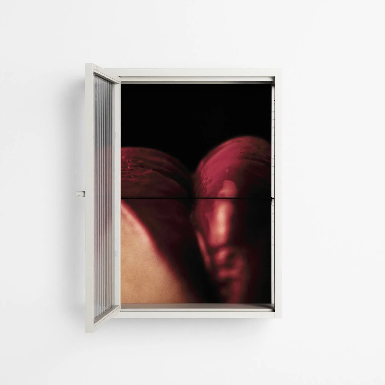 Red 3 - Wall Cabinet - Nadia Ryder - Chalk - Reeded glass - Image 3