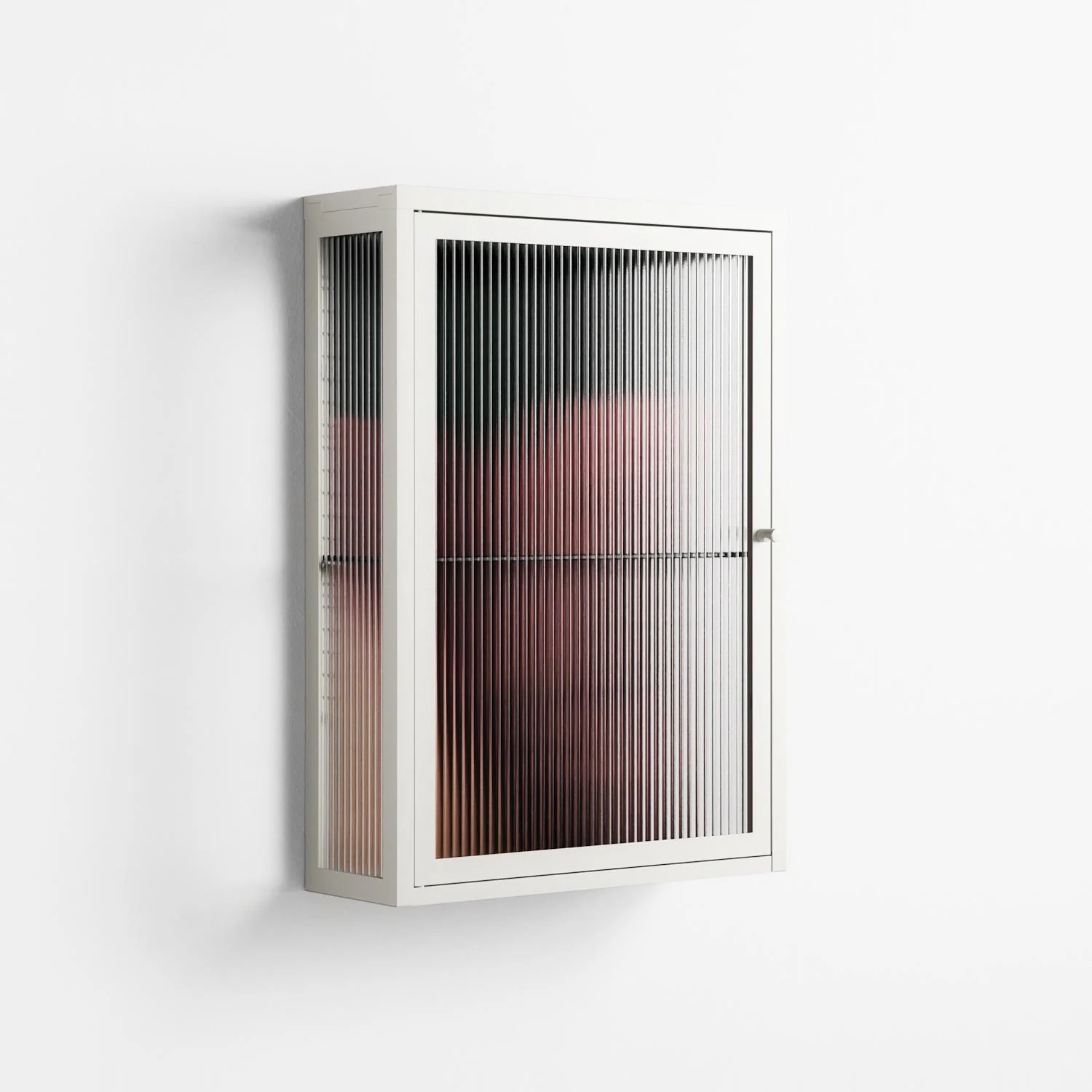 Red 3 - Wall Cabinet - Nadia Ryder - Chalk - Reeded glass - Image 4