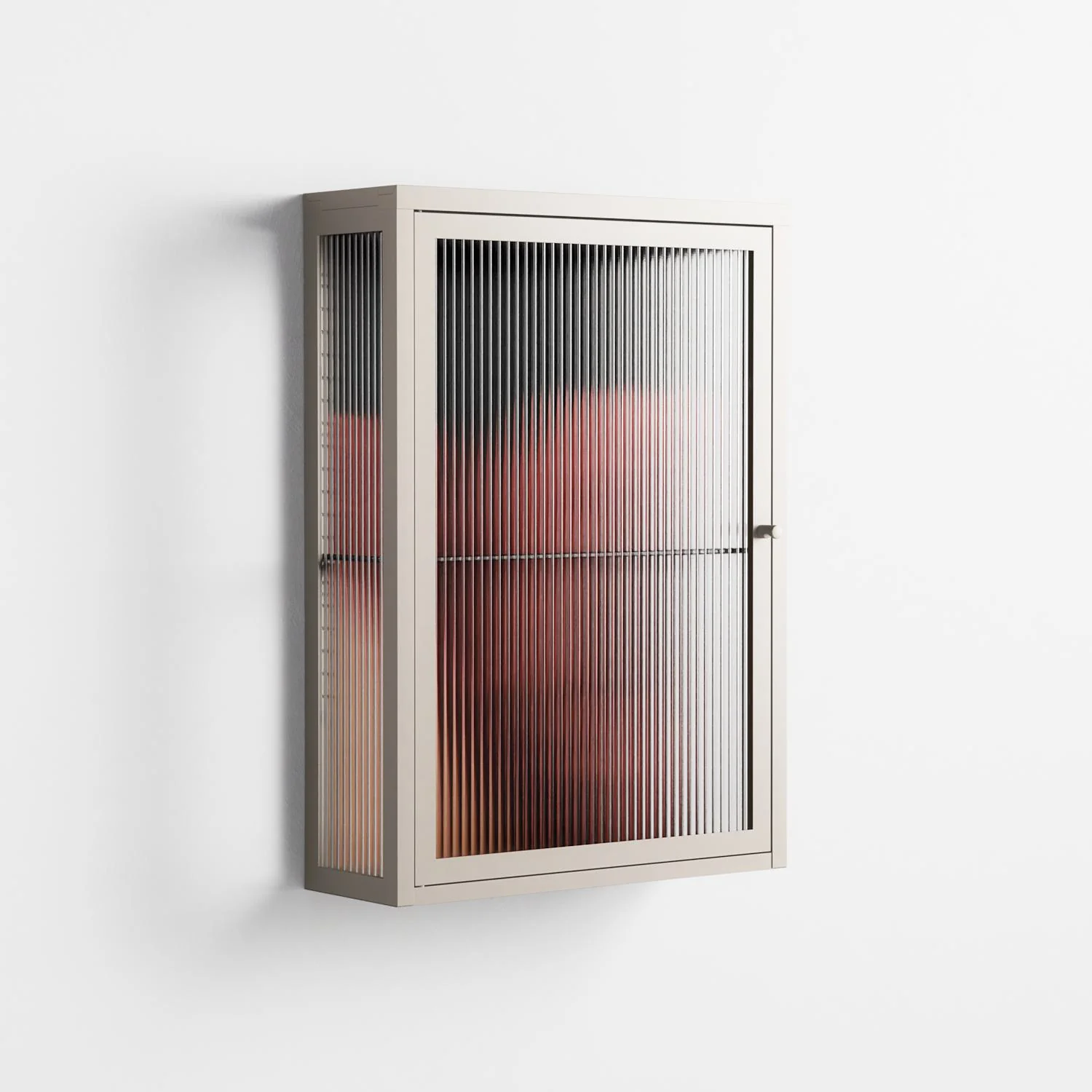 Red 3 - Wall Cabinet - Nadia Ryder - Pebble - Reeded glass - Image 4