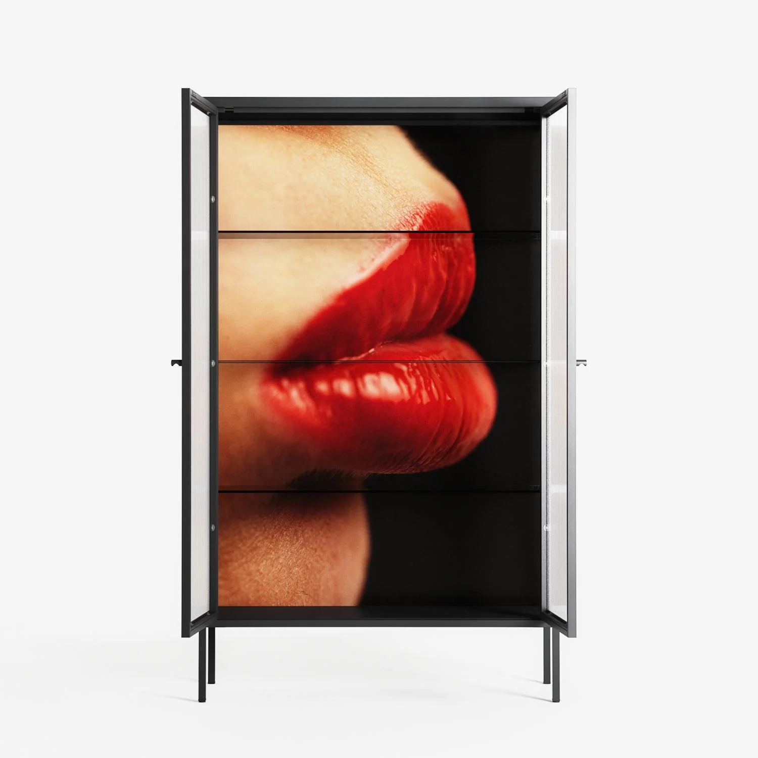 Red 4 - Cabinet - Nadia Ryder - Antracite - Reeded glass - Image 3