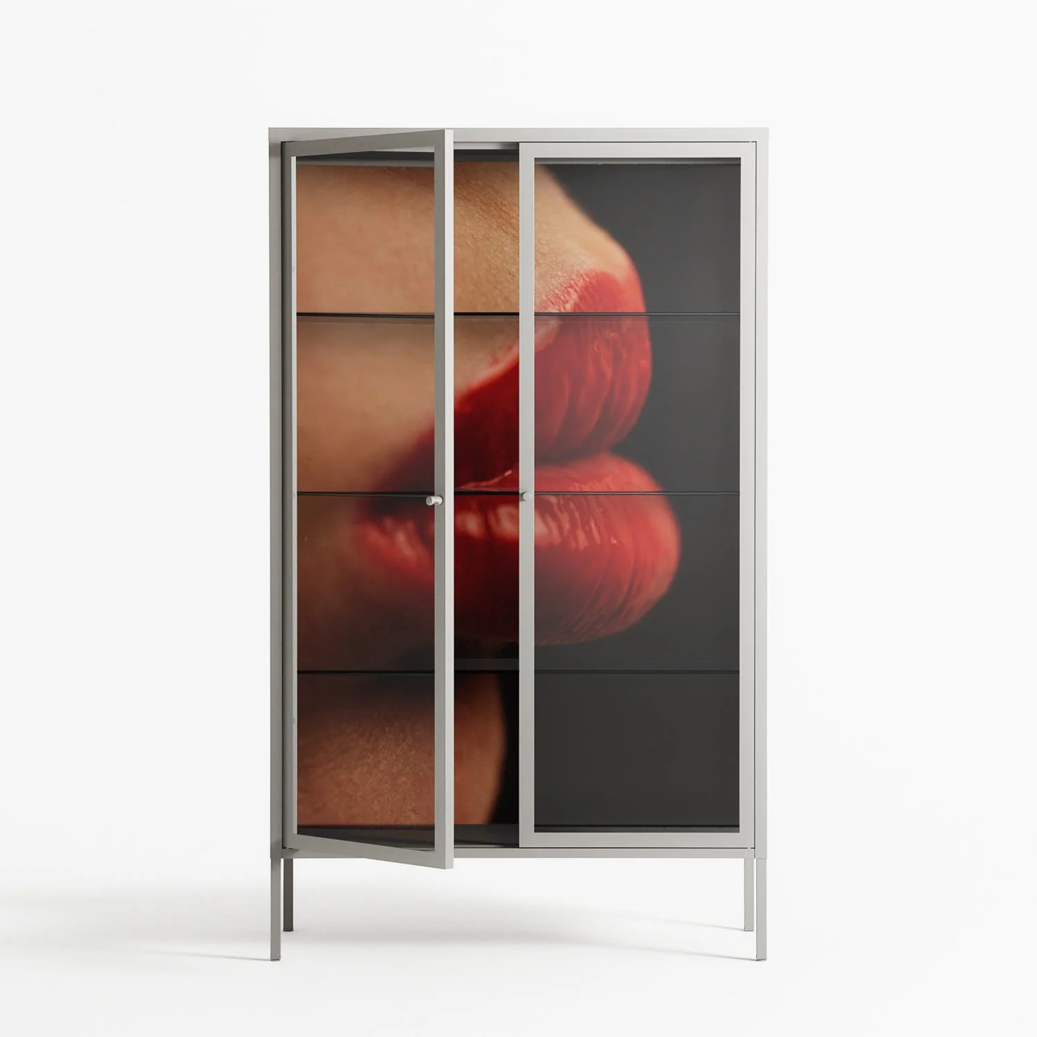 Red 4 - Cabinet - Nadia Ryder - Chalk - Clear glass - Image 2
