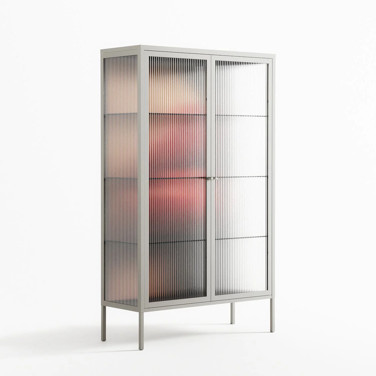 Red 4 - Cabinet - Nadia Ryder - Chalk - Reeded glass - Image 4