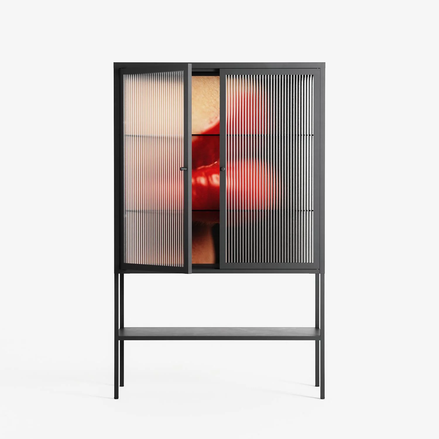 Red 4 - Loft Cabinet - Nadia Ryder - Antracite - Reeded glass - Image 2