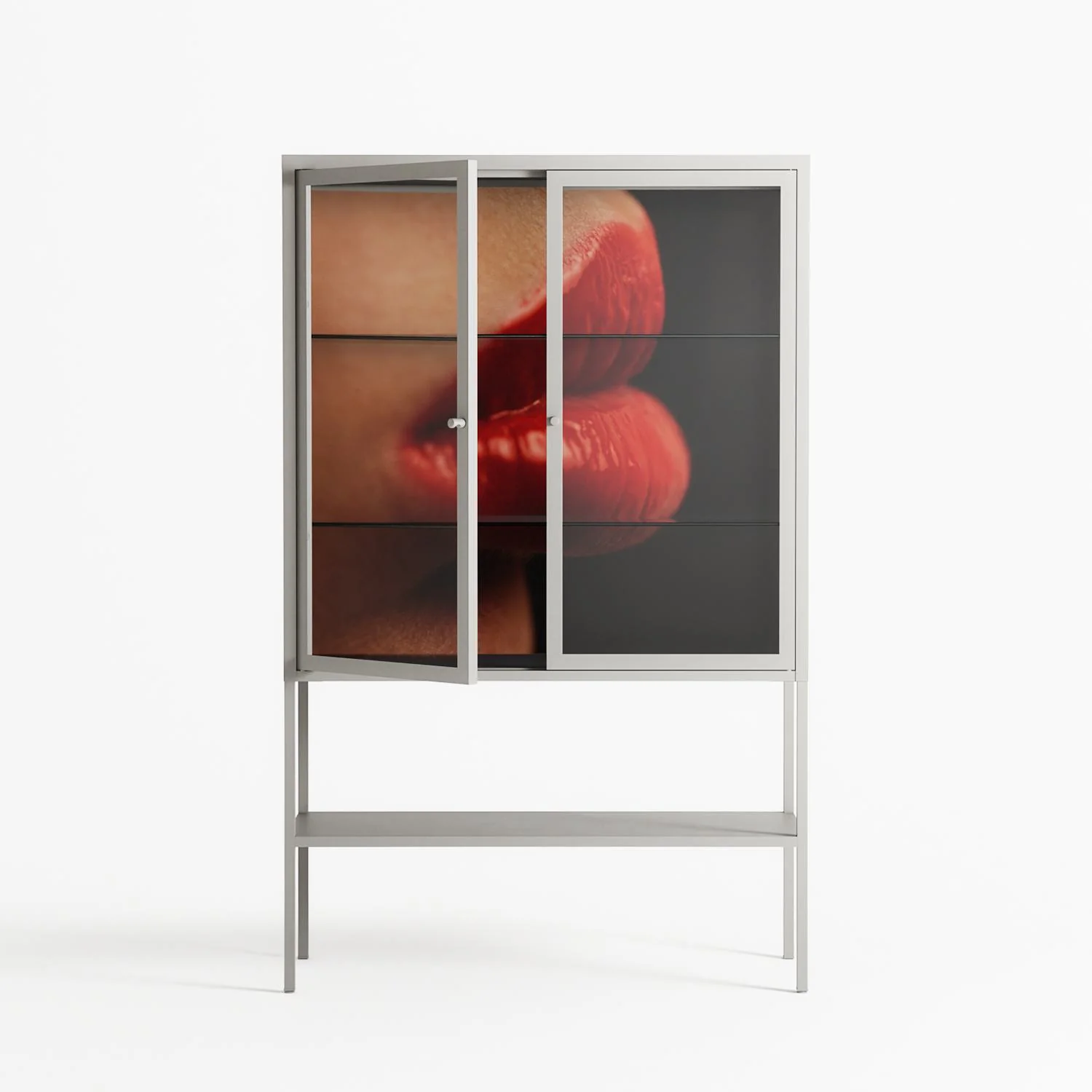 Red 4 - Loft Cabinet - Nadia Ryder - Chalk - Clear glass - Image 2