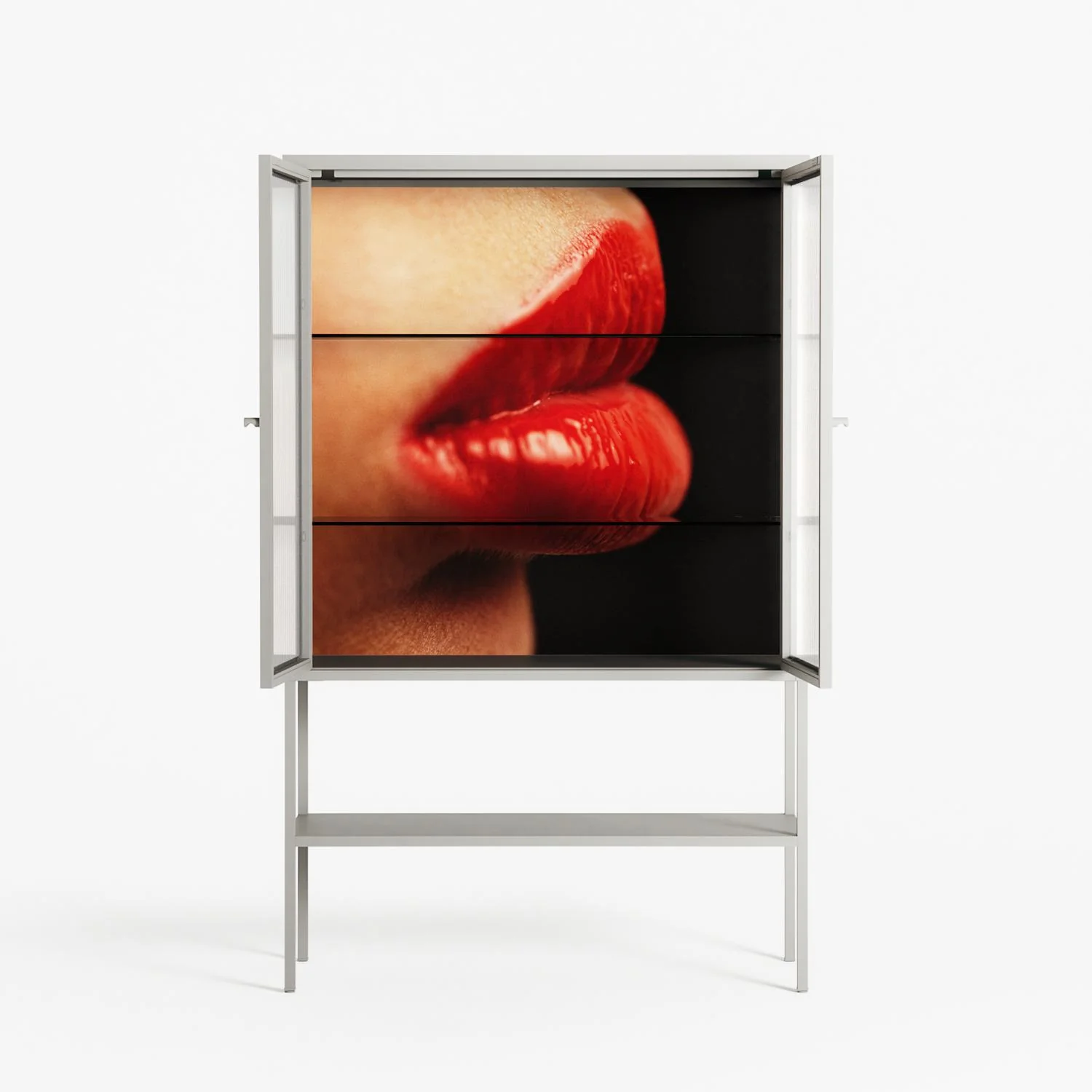 Red 4 - Loft Cabinet - Nadia Ryder - Chalk - Reeded glass - Image 3