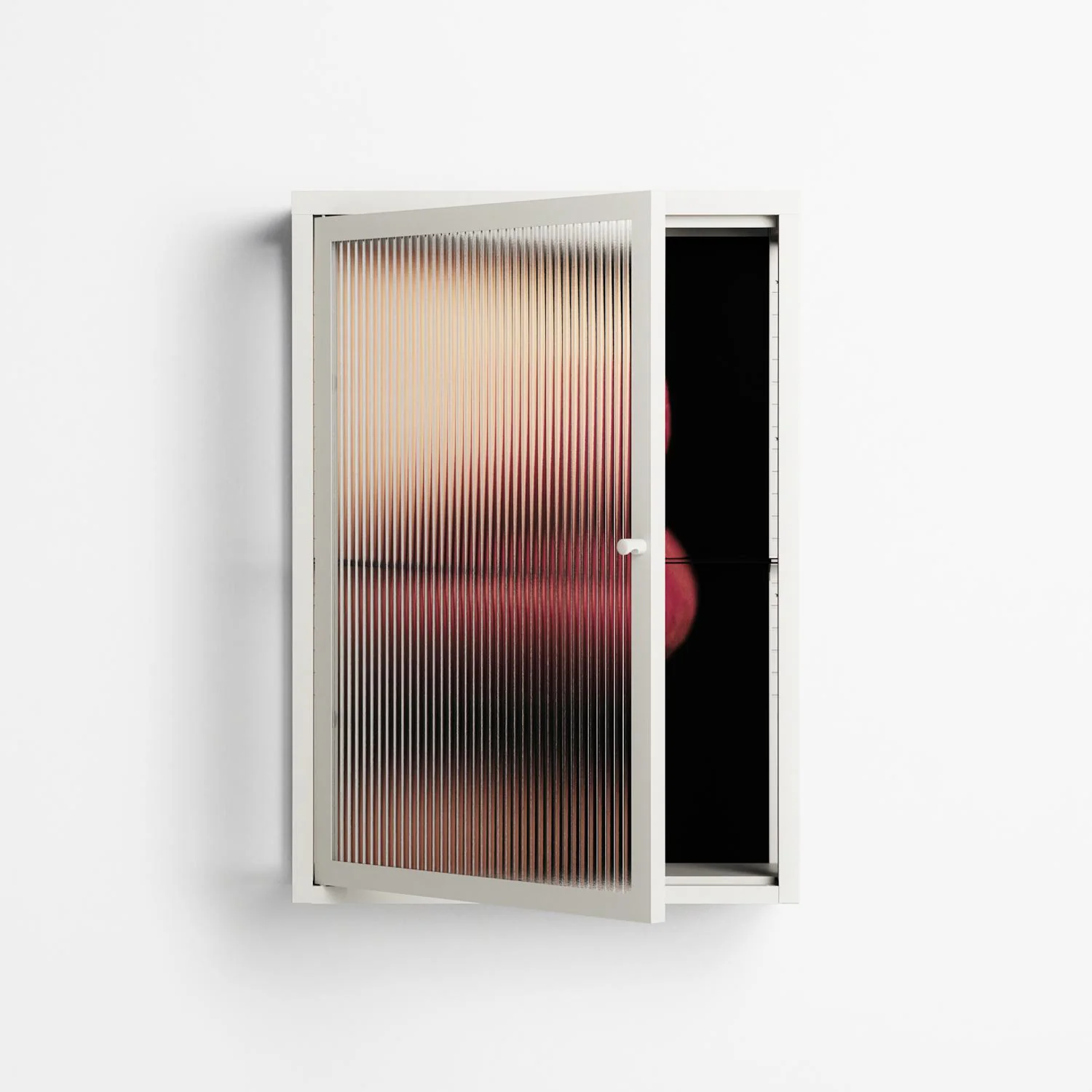 Red 4 - Wall Cabinet - Nadia Ryder - Chalk - Reeded glass - Image 2