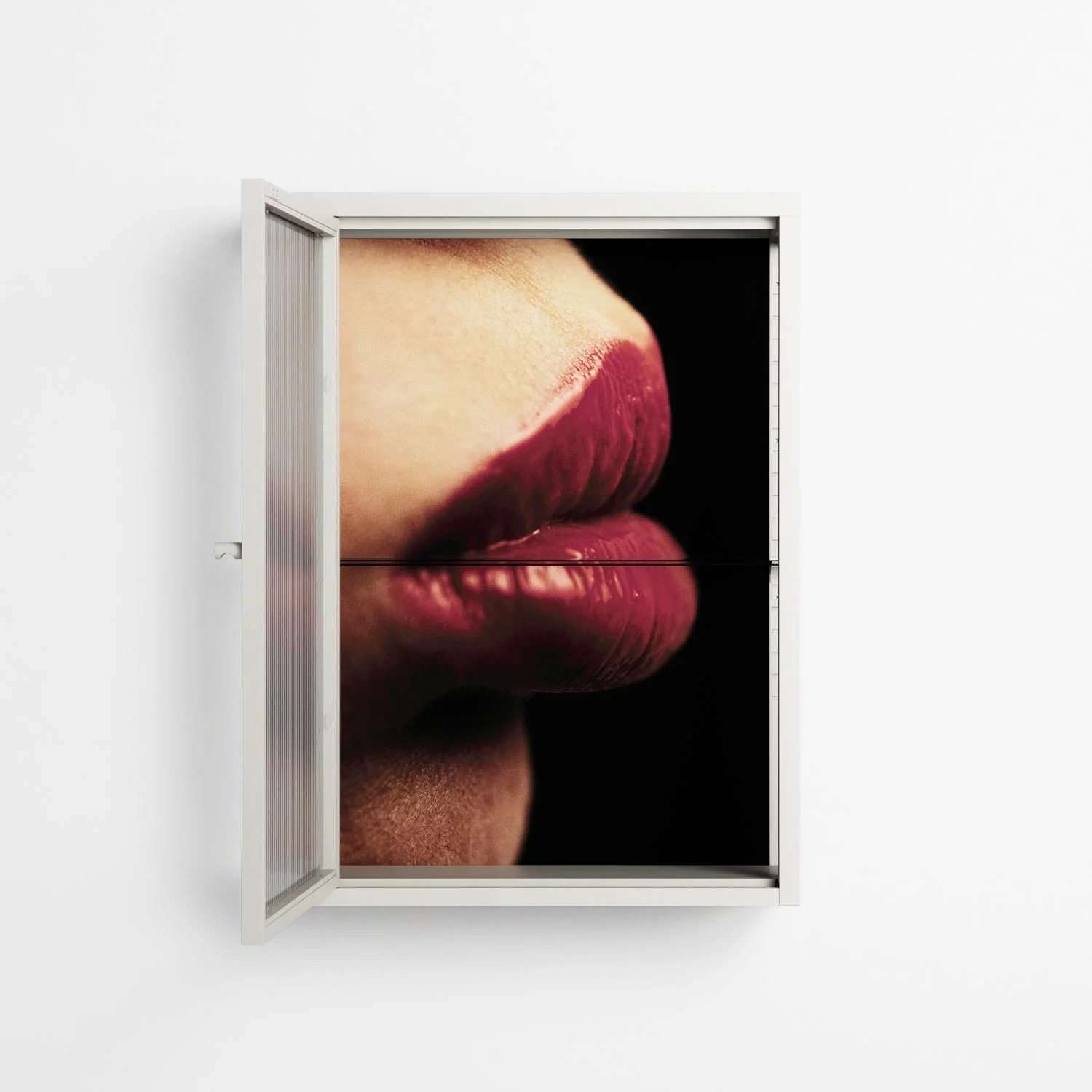 Red 4 - Wall Cabinet - Nadia Ryder - Chalk - Reeded glass - Image 3